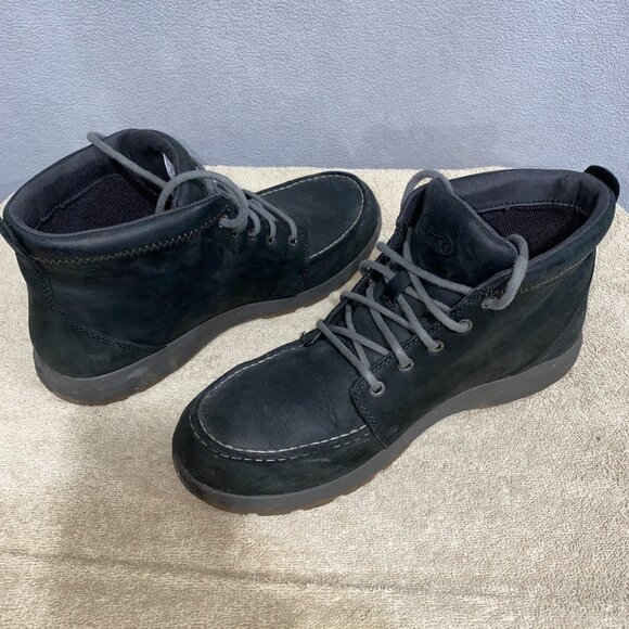 Chaco Black Leather Mid Boots Men’s 9.5 | Casual Outdoor Comfort Lace Up - Picture 7 of 9